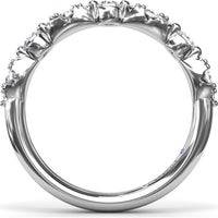 Alternating Marquise and Round Diamond Stackable Ring by Fana - 0.47 Carat Total Diamond Weight