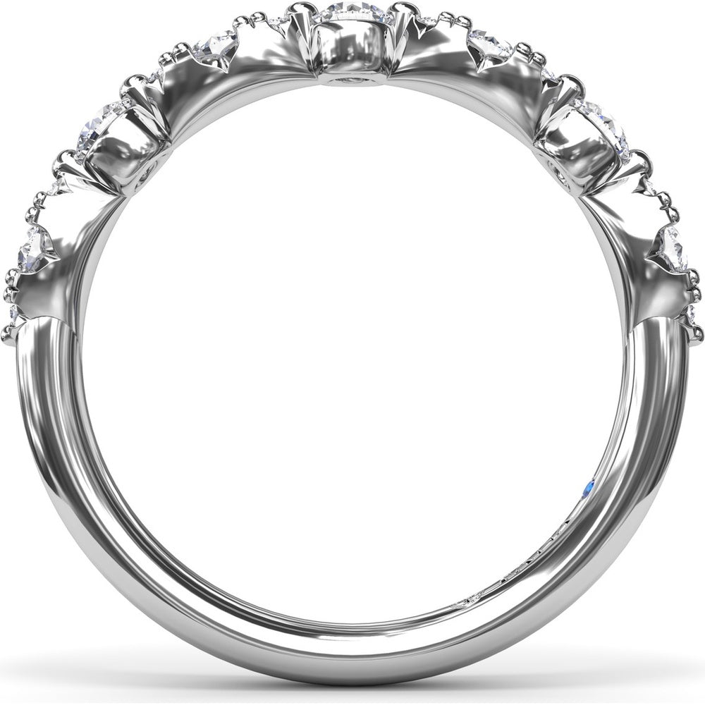 Alternating Marquise and Round Diamond Stackable Ring by Fana - 0.47 Carat Total Diamond Weight