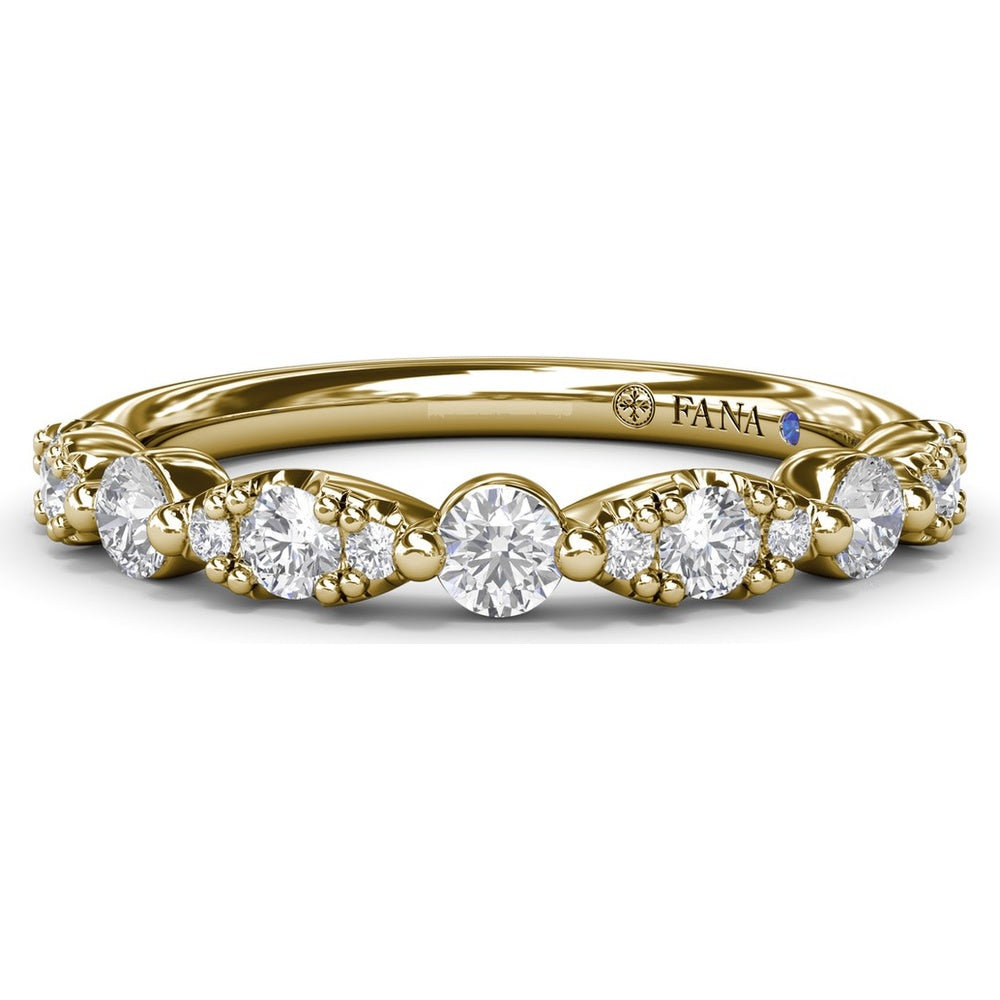 Alternating Marquise and Round Diamond Stackable Ring by Fana - 0.47 Carat Total Diamond Weight