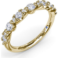 Alternating Marquise and Round Diamond Stackable Ring by Fana - 0.47 Carat Total Diamond Weight