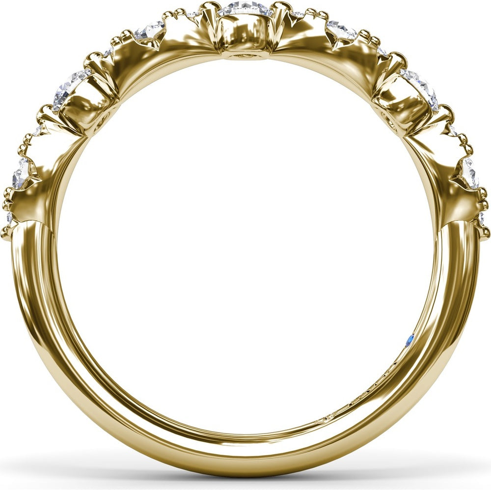 Alternating Marquise and Round Diamond Stackable Ring by Fana - 0.47 Carat Total Diamond Weight