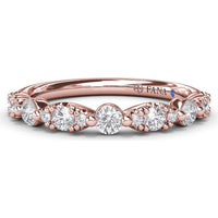 Alternating Marquise and Round Diamond Stackable Ring by Fana - 0.47 Carat Total Diamond Weight