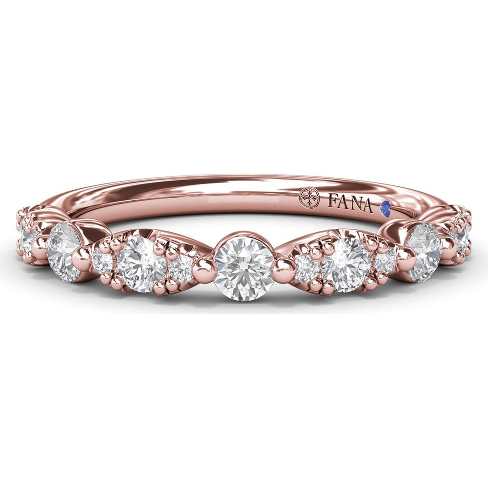 Alternating Marquise and Round Diamond Stackable Ring by Fana - 0.47 Carat Total Diamond Weight