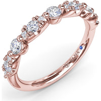 Alternating Marquise and Round Diamond Stackable Ring by Fana - 0.47 Carat Total Diamond Weight