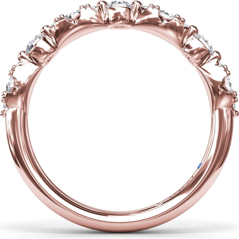 Alternating Marquise and Round Diamond Stackable Ring by Fana - 0.47 Carat Total Diamond Weight