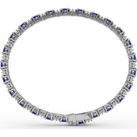 Alternating Oval Sapphire and Diamond Halo Bracelet by Fana - 7.75 Carat Total Gemstone Weight