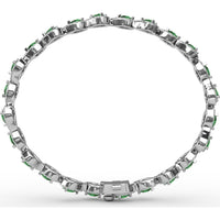 Alternating Pear Emerald and Diamond Halo Bracelet by Fana - 5.96 Carat Total Gemstone Weight