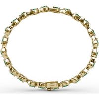 Alternating Pear Emerald and Diamond Halo Bracelet by Fana - 5.96 Carat Total Gemstone Weight