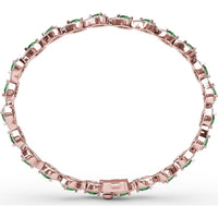 Alternating Pear Emerald and Diamond Halo Bracelet by Fana - 5.96 Carat Total Gemstone Weight