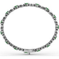 Alternating Pear Emerald and Oval Diamond Cluster Bracelet by Fana - 5.02 Carat Total Gemstone Weight