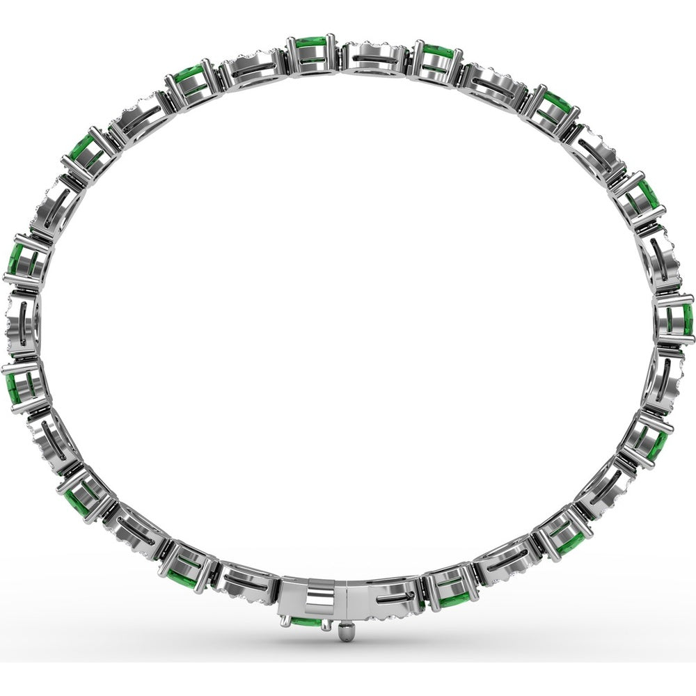 Alternating Pear Emerald and Oval Diamond Cluster Bracelet by Fana - 5.02 Carat Total Gemstone Weight
