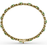 Alternating Pear Emerald and Oval Diamond Cluster Bracelet by Fana - 5.02 Carat Total Gemstone Weight