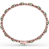 Alternating Pear Emerald and Oval Diamond Cluster Bracelet by Fana - 5.02 Carat Total Gemstone Weight