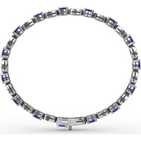 Alternating Pear Sapphire and Pavé Diamond Bracelet by Fana - 7.08 Carat Total Gemstone Weight