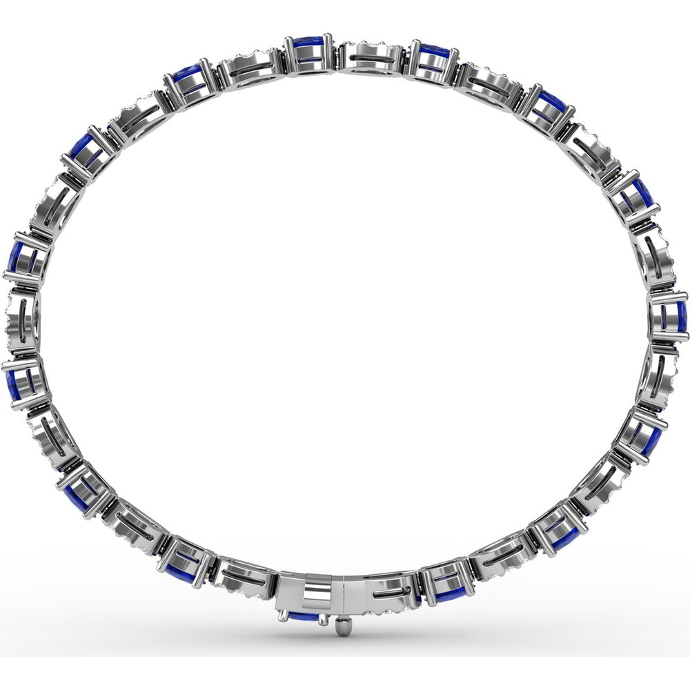 Alternating Pear Sapphire and Pavé Diamond Bracelet by Fana - 7.08 Carat Total Gemstone Weight