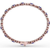 Alternating Pear Sapphire and Pavé Diamond Bracelet by Fana - 7.08 Carat Total Gemstone Weight