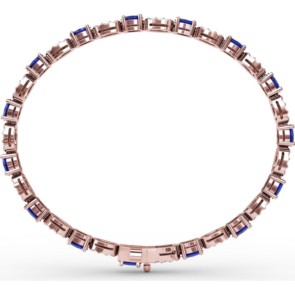 Alternating Pear Sapphire and Pavé Diamond Bracelet by Fana - 7.08 Carat Total Gemstone Weight
