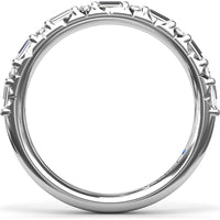 Alternating Round and Emerald Cut Diamond Band with Bar Settings by Fana - 0.39 Carat Total Diamond Weight
