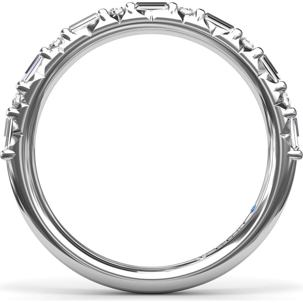 Alternating Round and Emerald Cut Diamond Band with Bar Settings by Fana - 0.39 Carat Total Diamond Weight