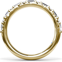 Alternating Round and Emerald Cut Diamond Band with Bar Settings by Fana - 0.39 Carat Total Diamond Weight