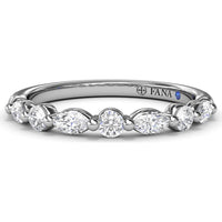 Alternating Round and Marquise Diamond Wedding Band by Fana - 0.47 Carat Total Diamond Weight
