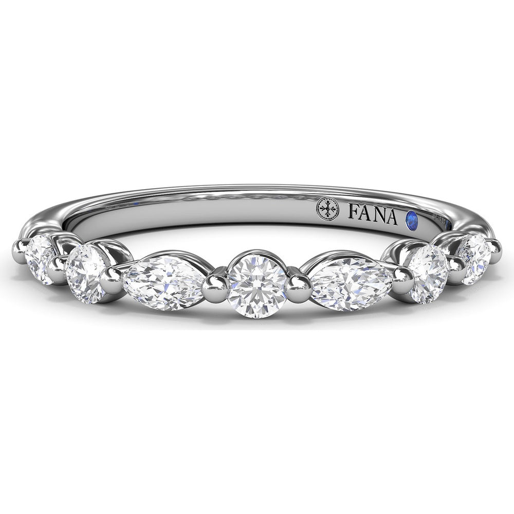 Alternating Round and Marquise Diamond Wedding Band by Fana - 0.47 Carat Total Diamond Weight