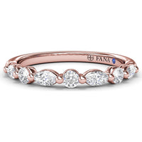 Alternating Round and Marquise Diamond Wedding Band by Fana - 0.47 Carat Total Diamond Weight
