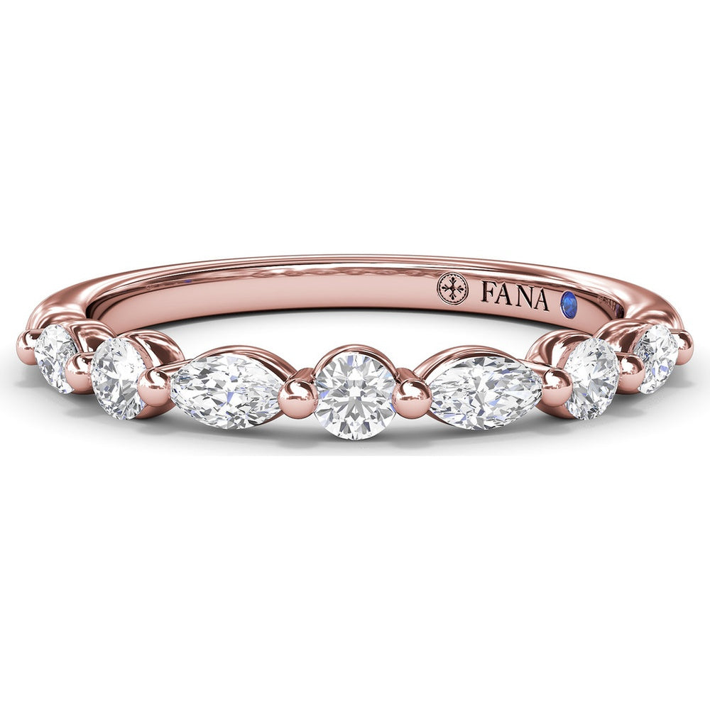 Alternating Round and Marquise Diamond Wedding Band by Fana - 0.47 Carat Total Diamond Weight