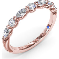 Alternating Round and Marquise Diamond Wedding Band by Fana - 0.47 Carat Total Diamond Weight