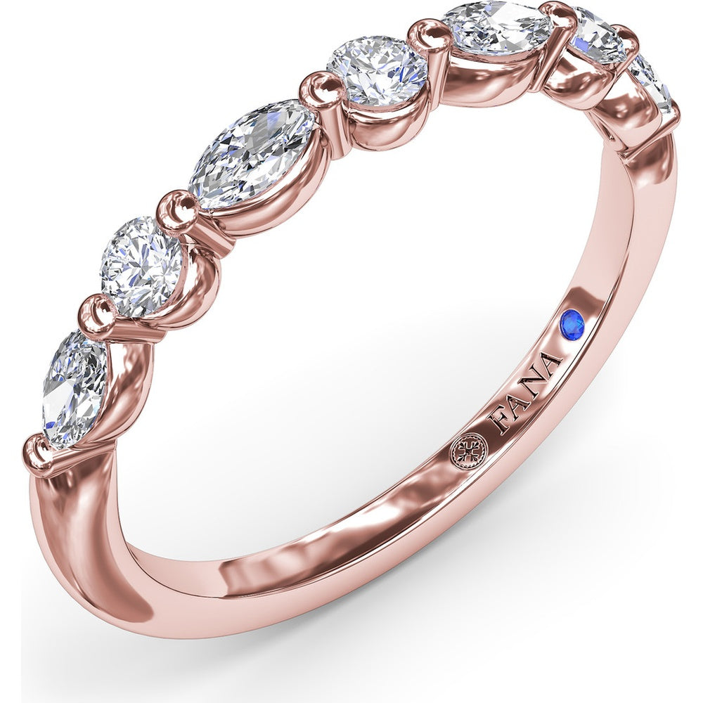 Alternating Round and Marquise Diamond Wedding Band by Fana - 0.47 Carat Total Diamond Weight