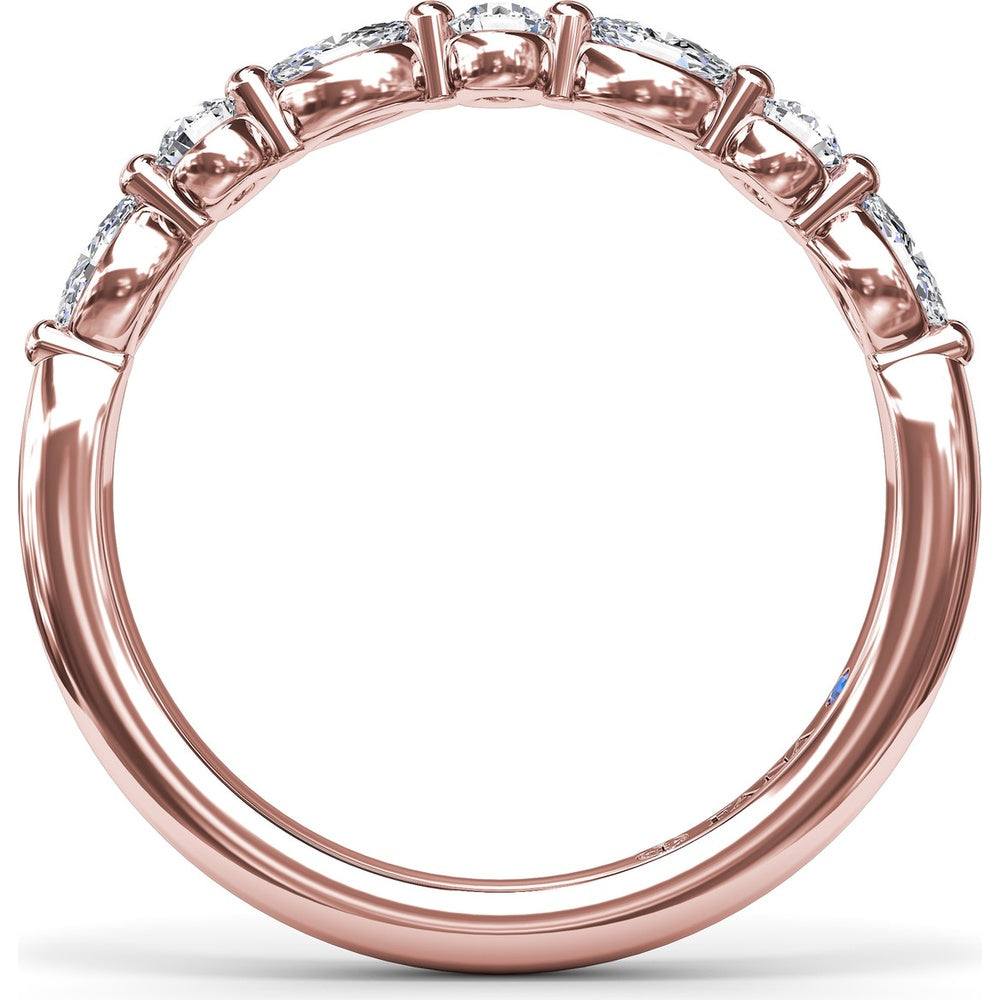 Alternating Round and Marquise Diamond Wedding Band by Fana - 0.47 Carat Total Diamond Weight