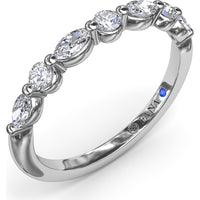 Alternating Round and Marquise Diamond Wedding Band by Fana - 0.47 Carat Total Diamond Weight