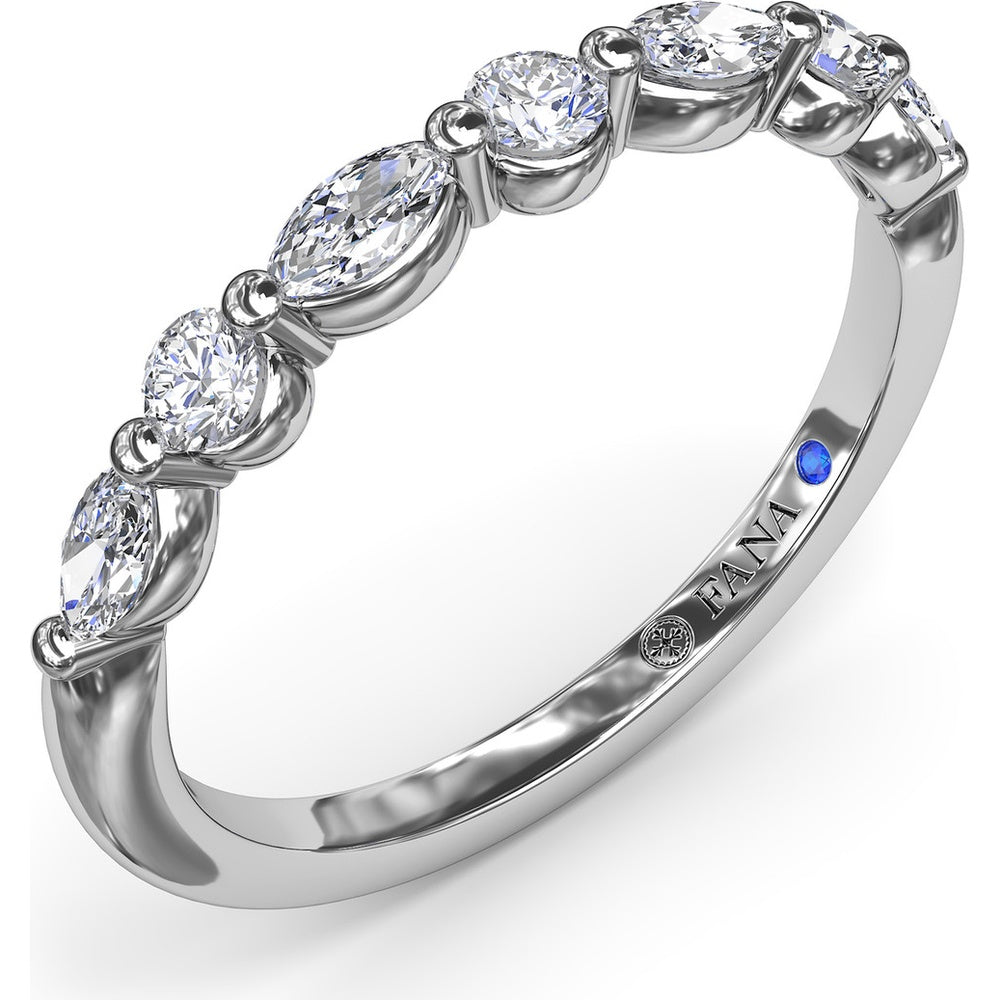 Alternating Round and Marquise Diamond Wedding Band by Fana - 0.47 Carat Total Diamond Weight