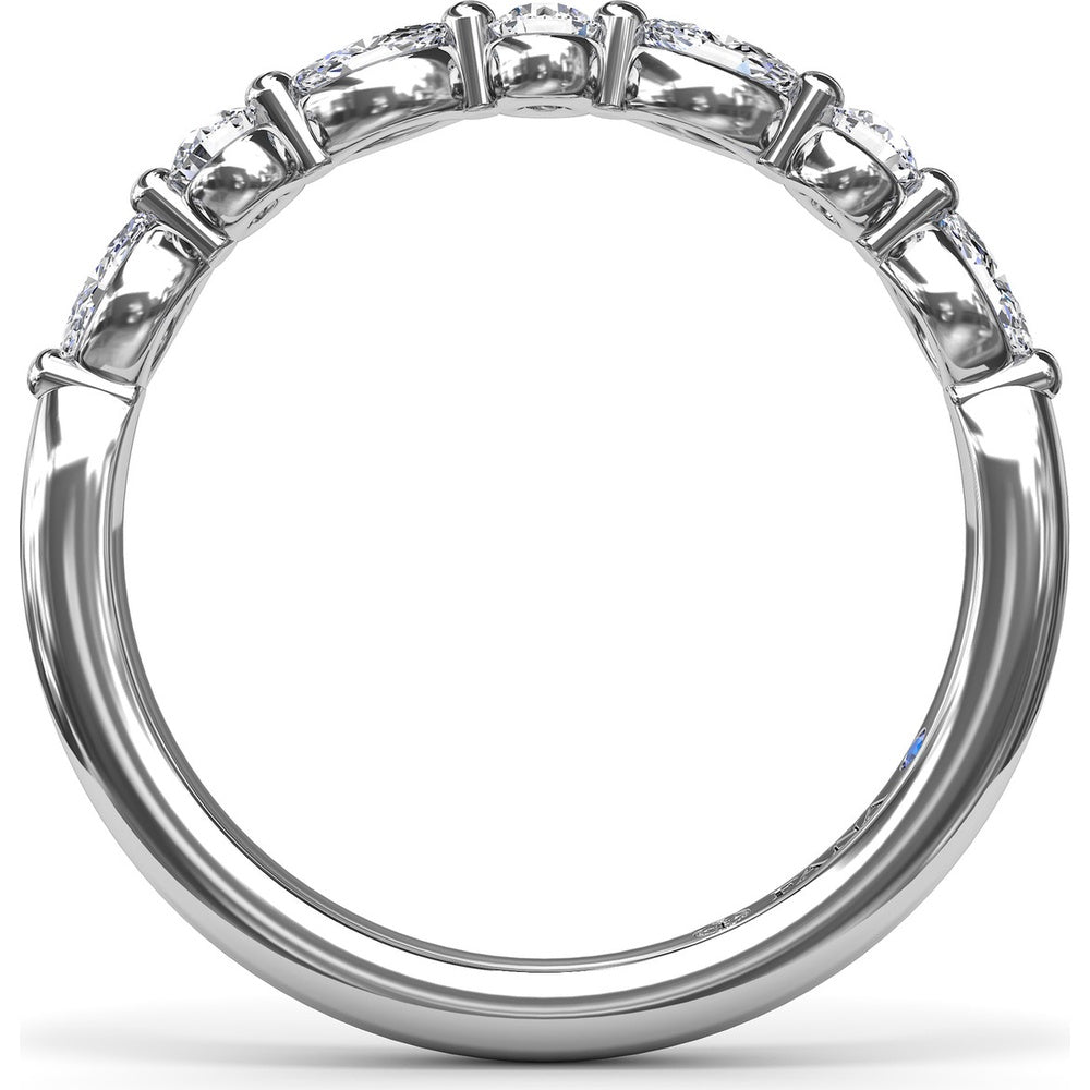 Alternating Round and Marquise Diamond Wedding Band by Fana - 0.47 Carat Total Diamond Weight