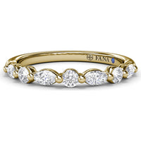 Alternating Round and Marquise Diamond Wedding Band by Fana - 0.47 Carat Total Diamond Weight