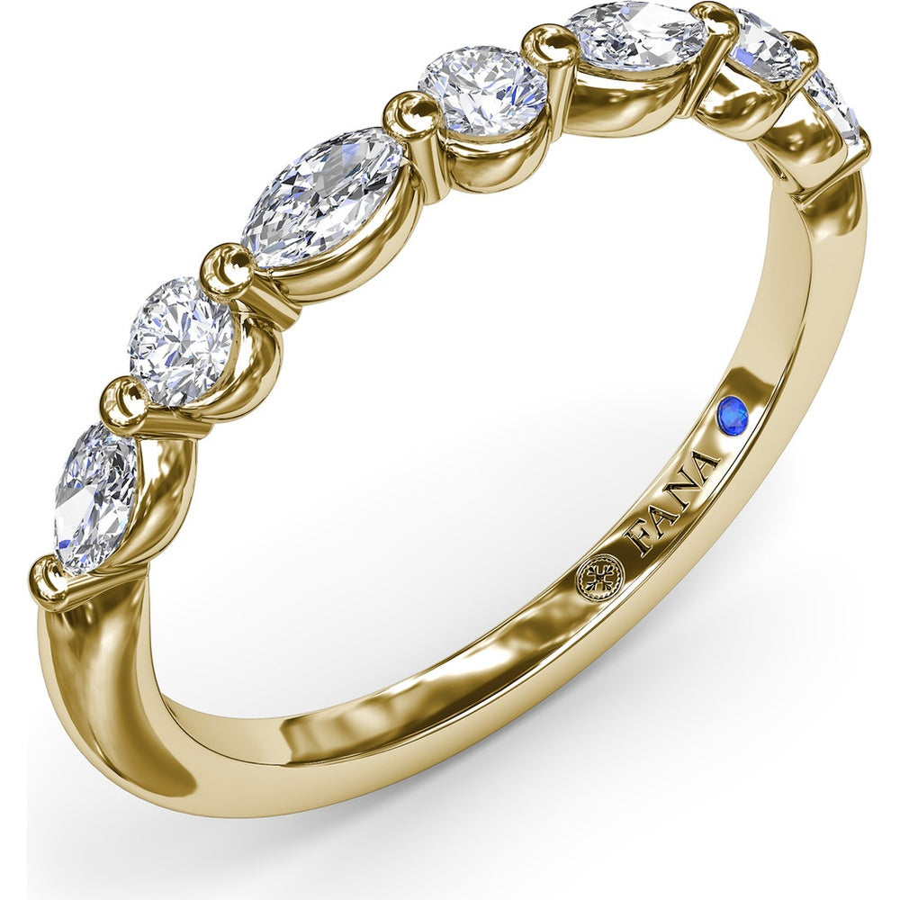 Alternating Round and Marquise Diamond Wedding Band by Fana - 0.47 Carat Total Diamond Weight