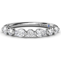 Alternating Round and Teardrop Diamond Wedding Band by Fana - 0.52 Carat Total Diamond Weight