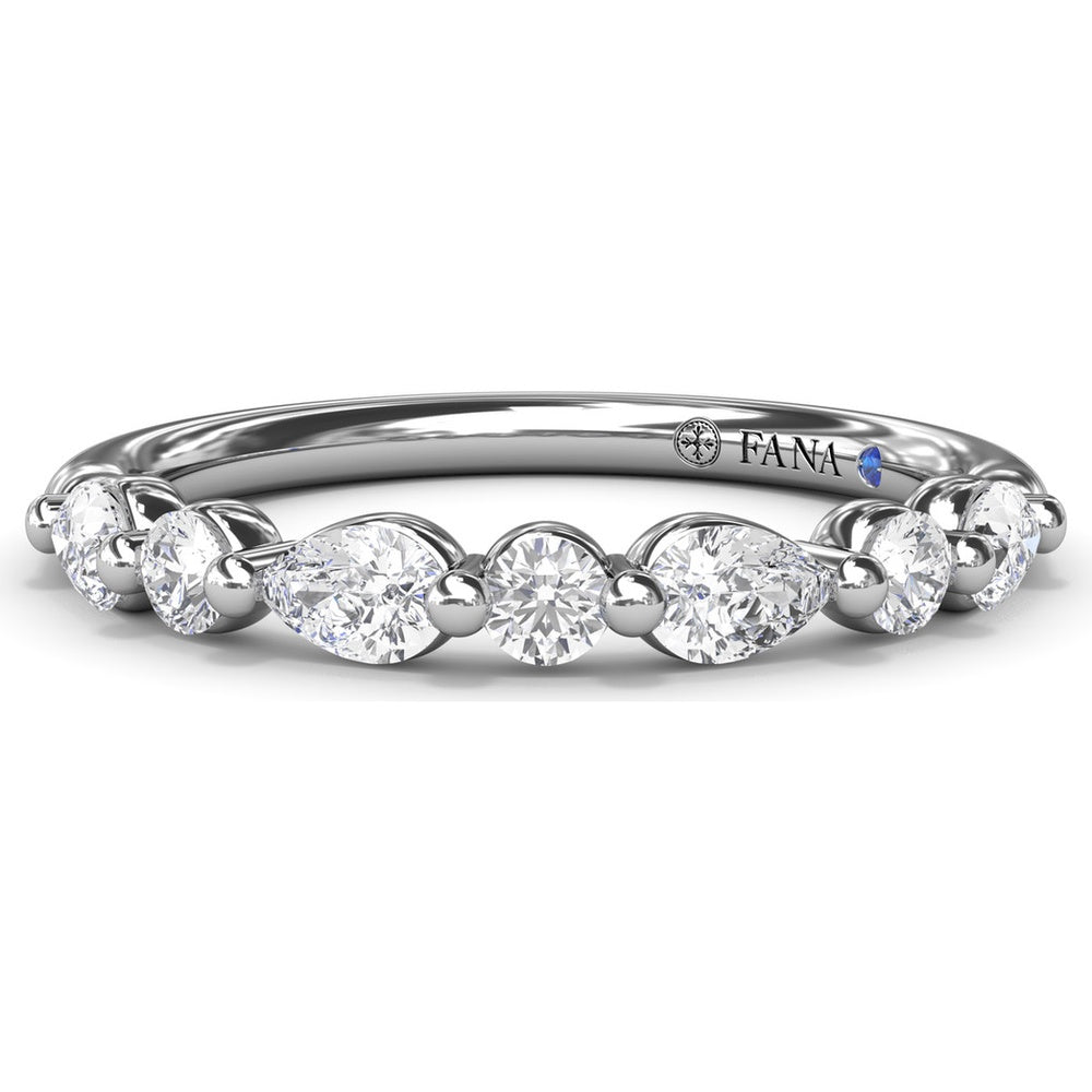Alternating Round and Teardrop Diamond Wedding Band by Fana - 0.52 Carat Total Diamond Weight