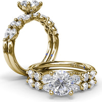 Alternating Round and Teardrop Diamond Wedding Band by Fana - 0.52 Carat Total Diamond Weight