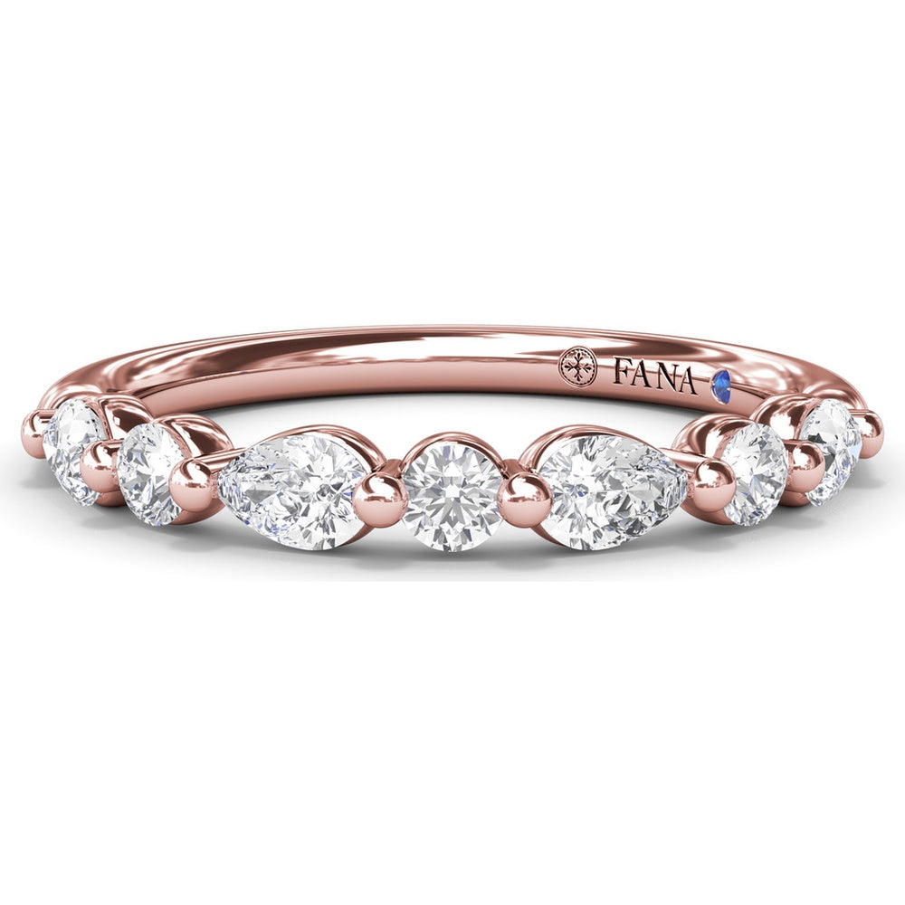 Alternating Round and Teardrop Diamond Wedding Band by Fana - 0.52 Carat Total Diamond Weight