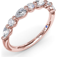 Alternating Round and Teardrop Diamond Wedding Band by Fana - 0.52 Carat Total Diamond Weight