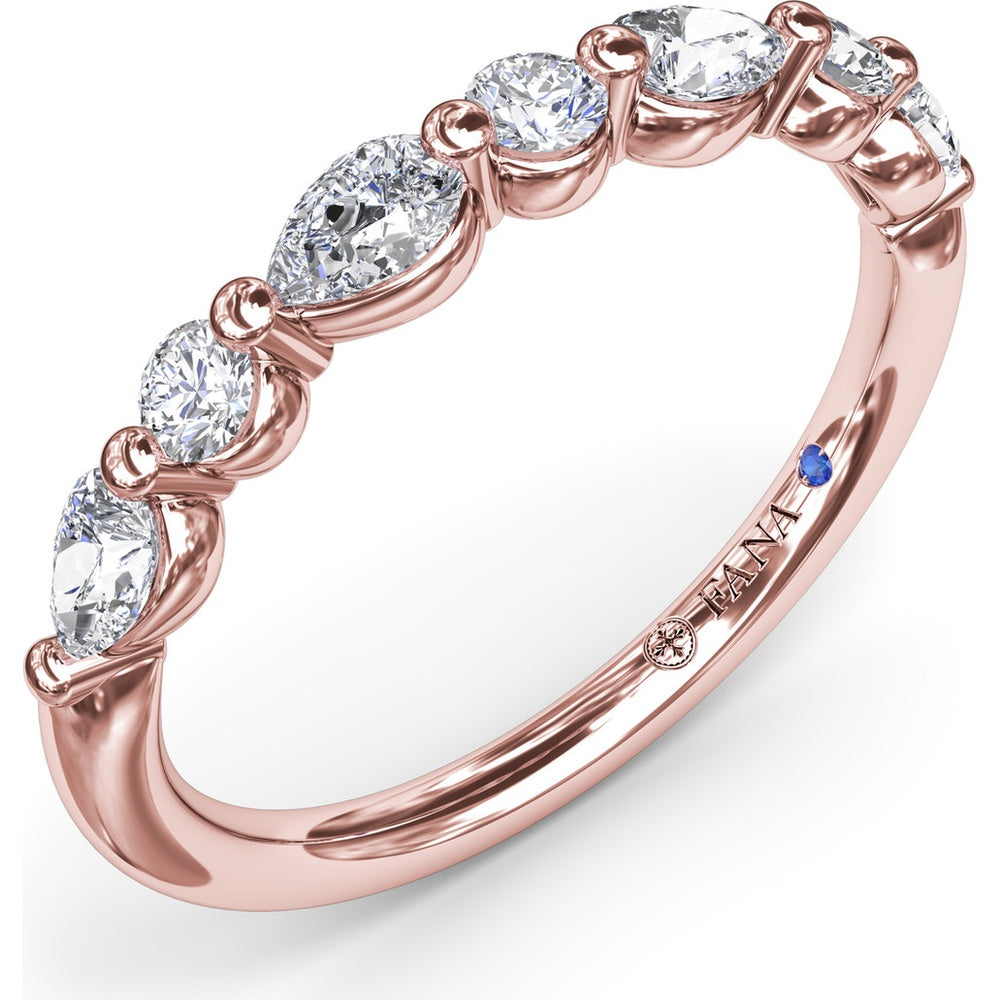 Alternating Round and Teardrop Diamond Wedding Band by Fana - 0.52 Carat Total Diamond Weight