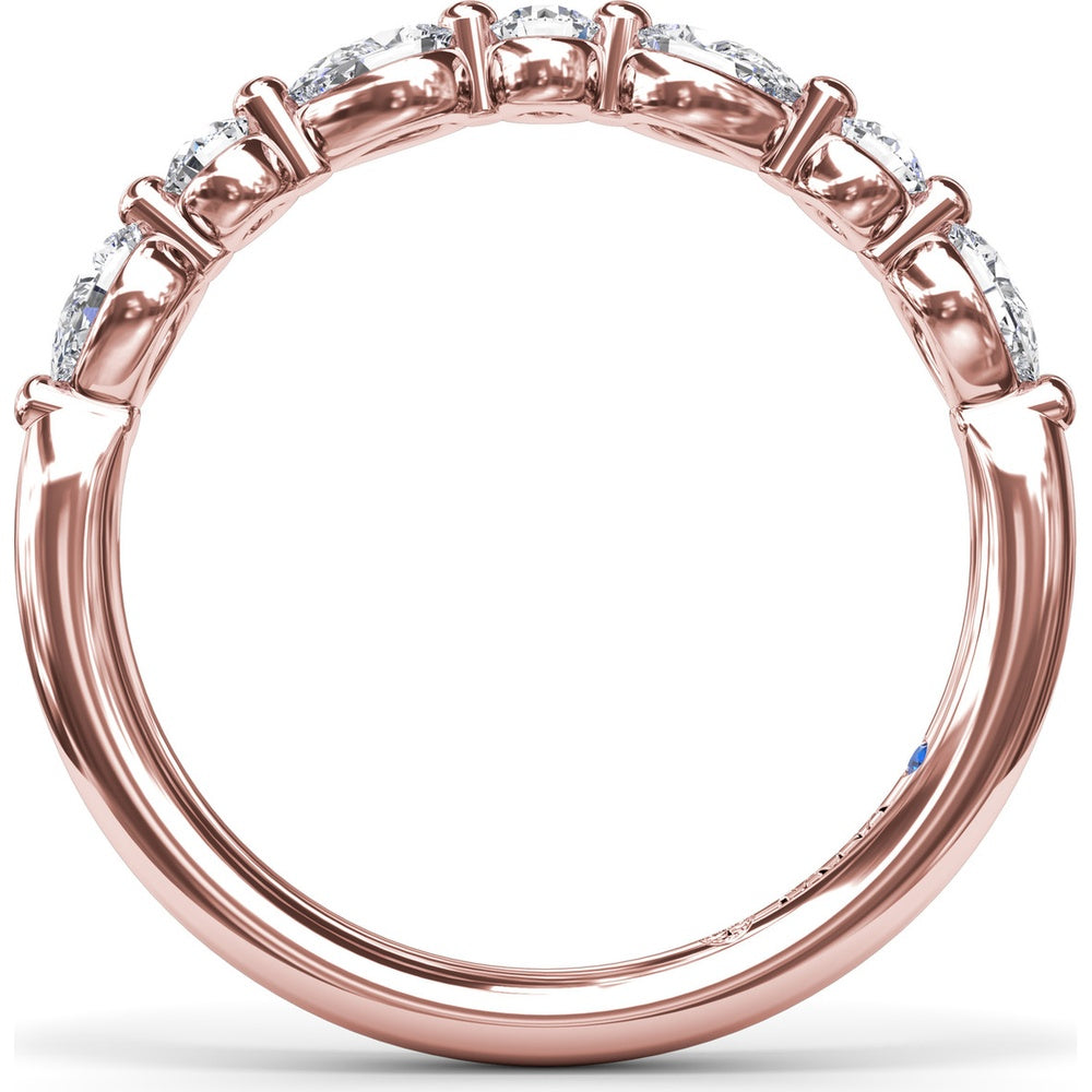 Alternating Round and Teardrop Diamond Wedding Band by Fana - 0.52 Carat Total Diamond Weight