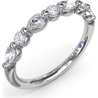Alternating Round and Teardrop Diamond Wedding Band by Fana - 0.52 Carat Total Diamond Weight