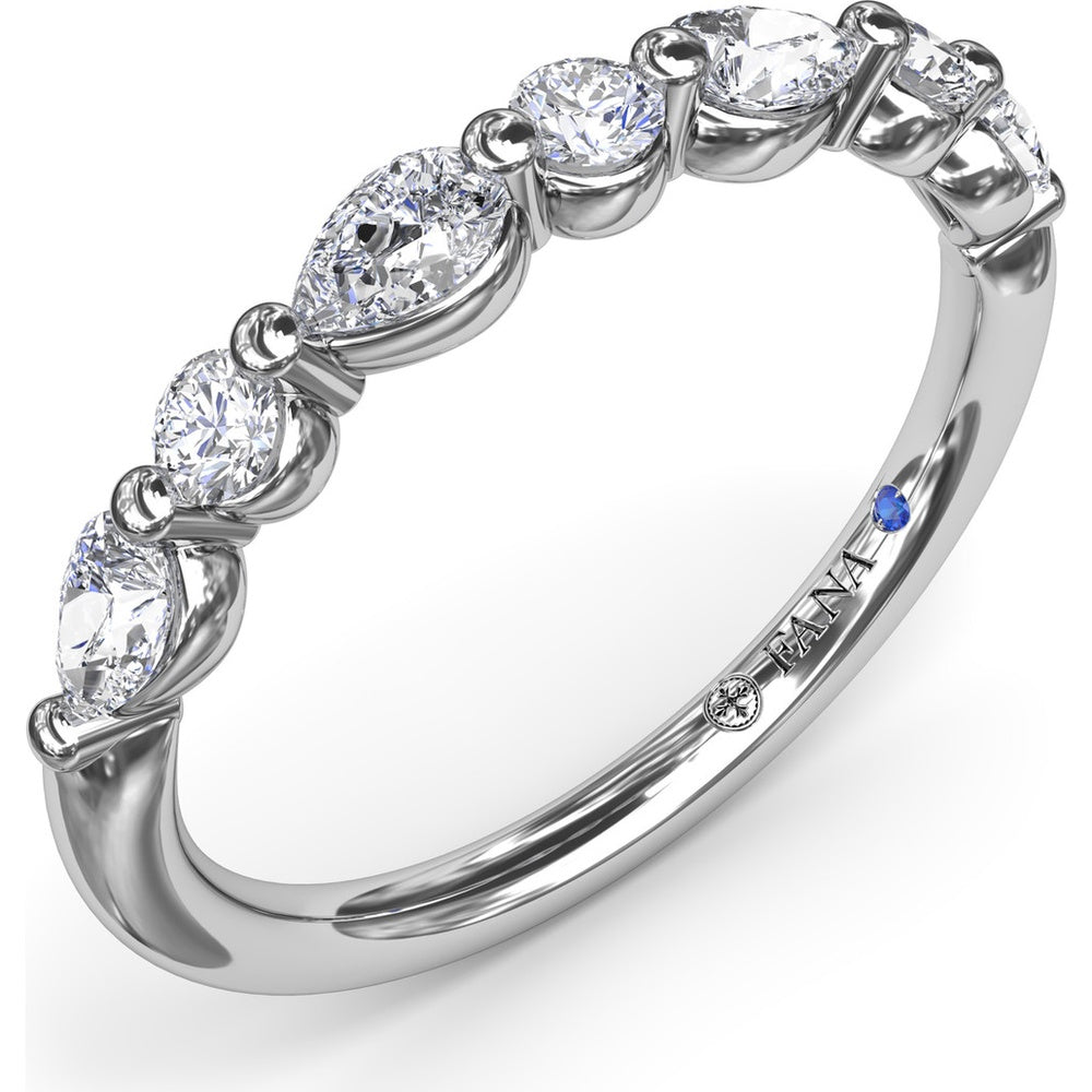 Alternating Round and Teardrop Diamond Wedding Band by Fana - 0.52 Carat Total Diamond Weight