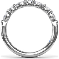 Alternating Round and Teardrop Diamond Wedding Band by Fana - 0.52 Carat Total Diamond Weight