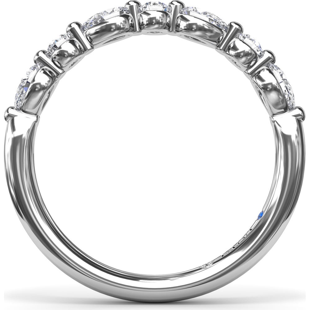 Alternating Round and Teardrop Diamond Wedding Band by Fana - 0.52 Carat Total Diamond Weight