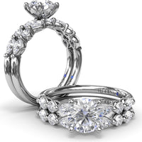 Alternating Round and Teardrop Diamond Wedding Band by Fana - 0.52 Carat Total Diamond Weight