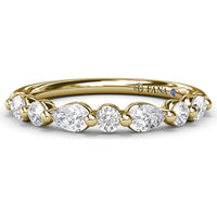 Alternating Round and Teardrop Diamond Wedding Band by Fana - 0.52 Carat Total Diamond Weight