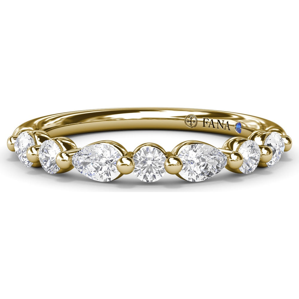 Alternating Round and Teardrop Diamond Wedding Band by Fana - 0.52 Carat Total Diamond Weight